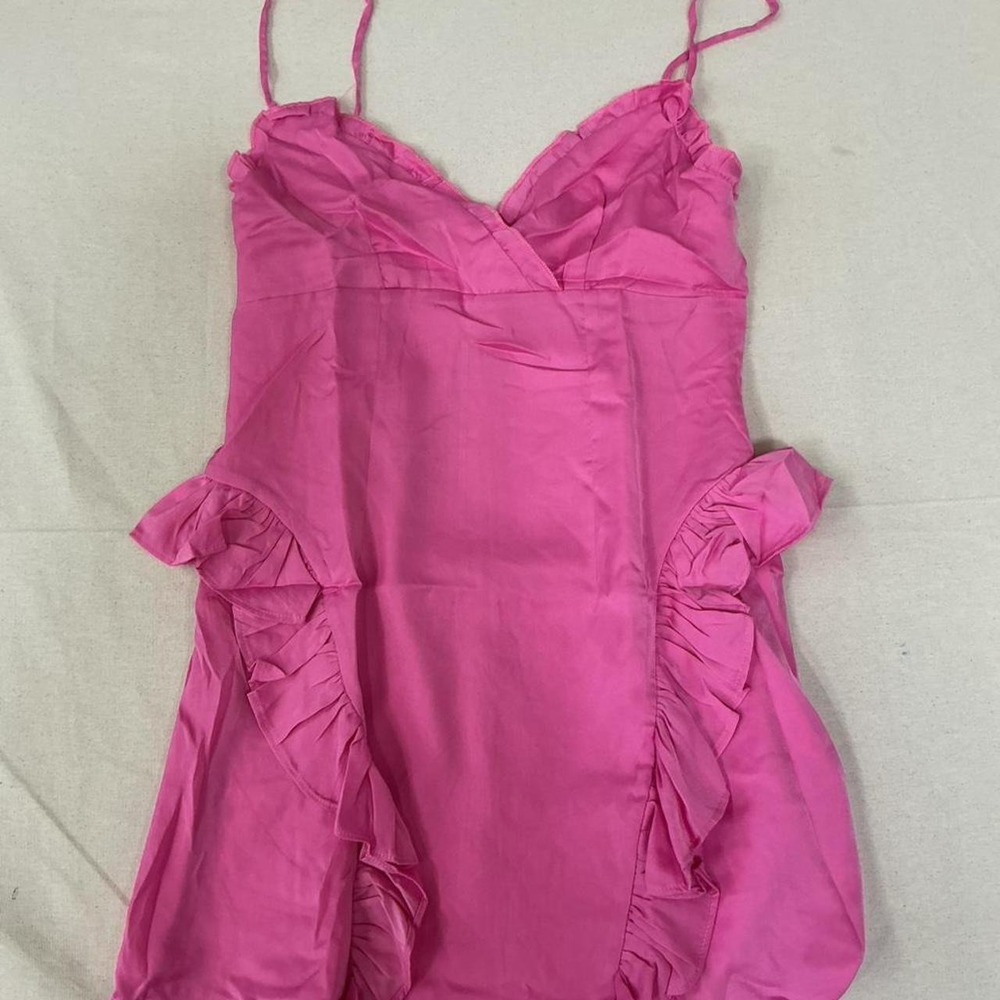 CELLECCI pink ruffle mini dress